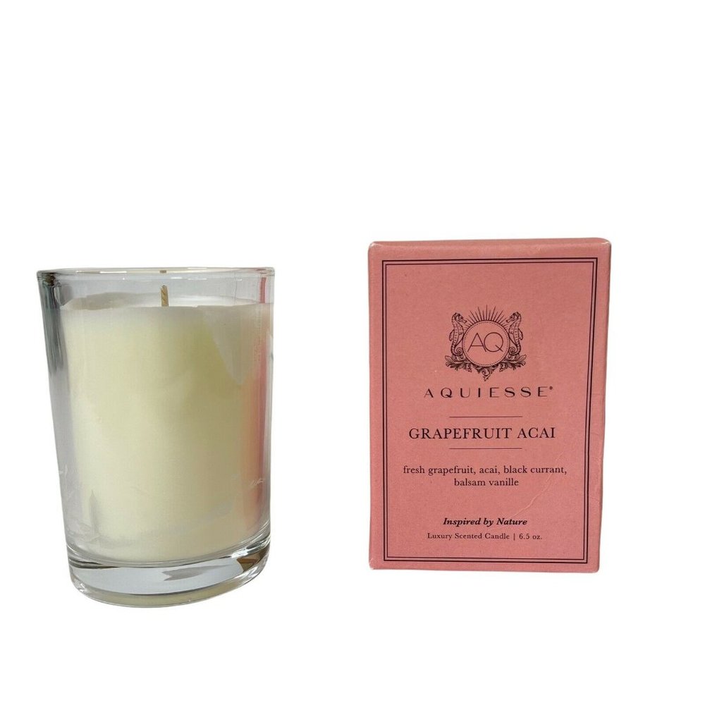 Aquiesse Luxury Scented Candle Grapefruit Acai 40 Hour Burn Time New